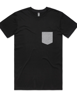 5010 STAPLE POCKET TEE BLACK GREY MARLE  48287.1590363478