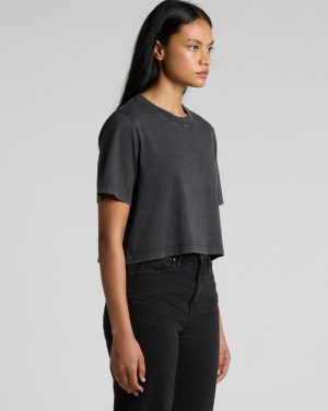Womens Stone Wash Heavy Crop Tee