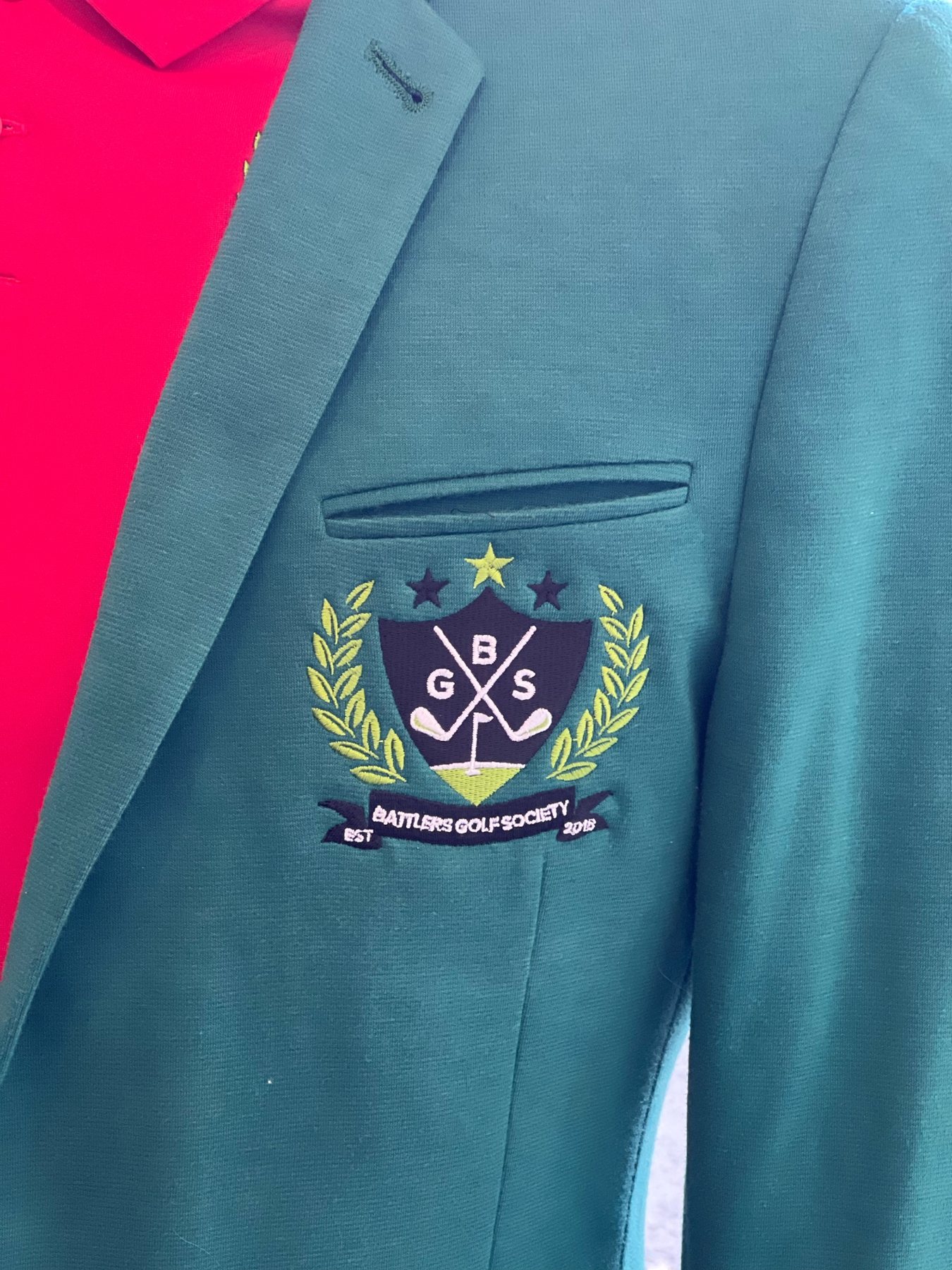 Hobart custom uniforms embroidered club blazer logo for premium apparel