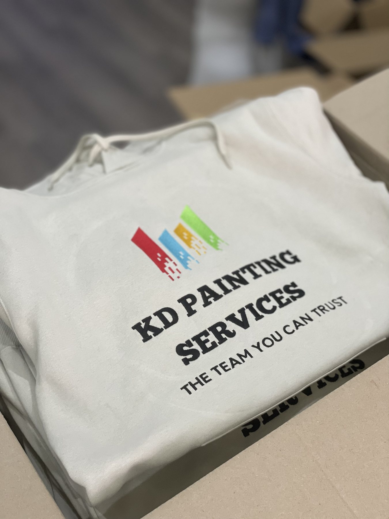 Hobart custom uniforms printed work shirts for painting services teams
